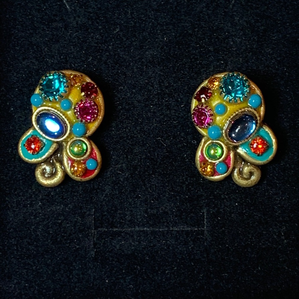 Multicolored Mosaic Style Earrings